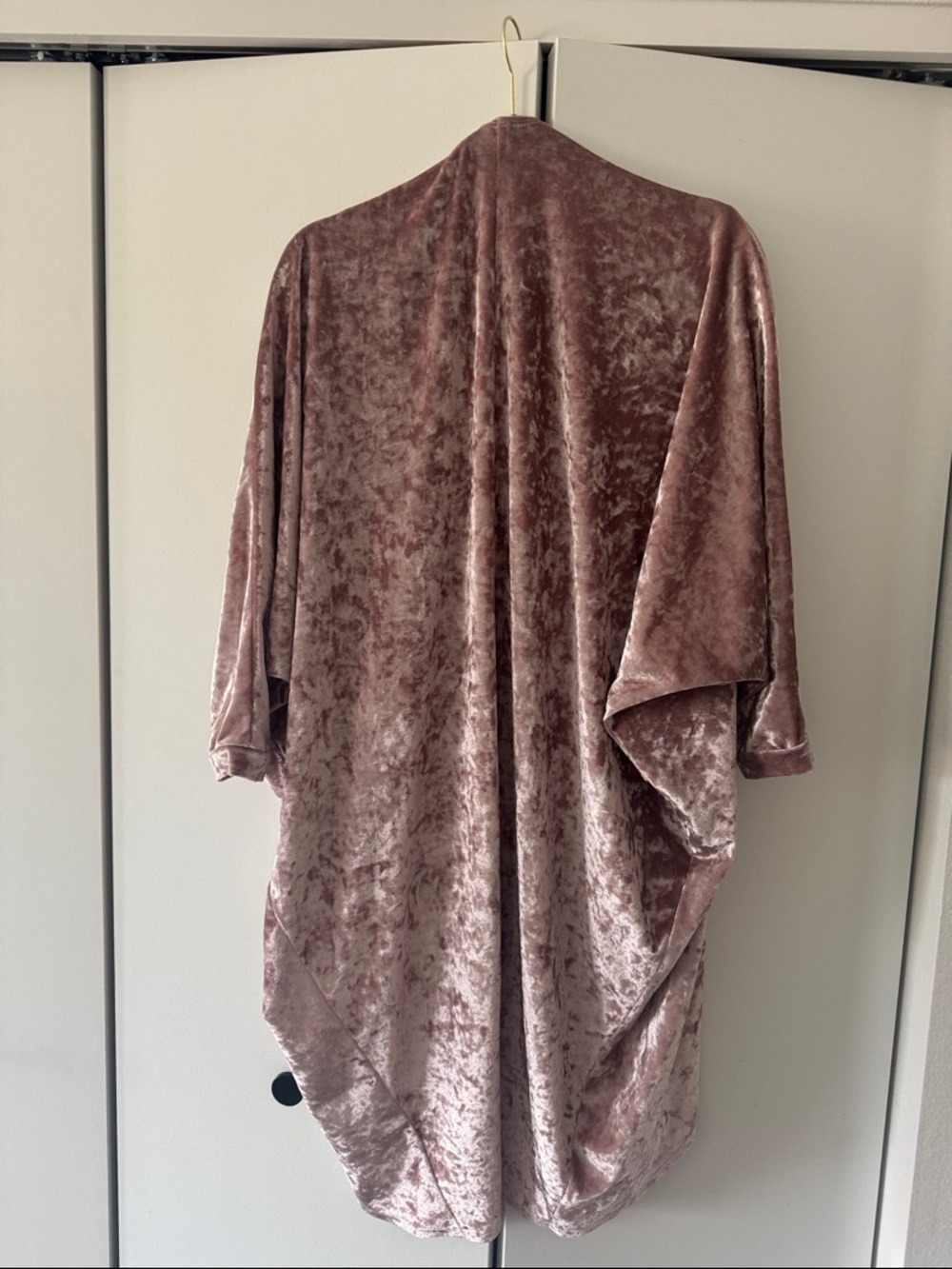 Plush Open-Front Kimono Wrap - Dusty Rose - Picture 3 of 6